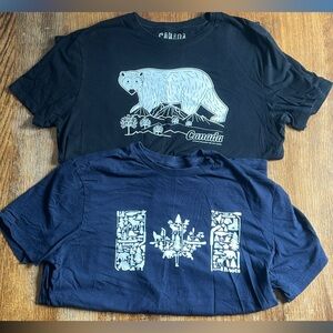 2 Men’s Canada T-Shirts- Roots, Olympic Canada Large